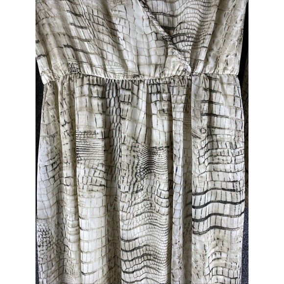 Asher By Fab'rik Women's Sz M Alligator Pattern Layered Long Sleeve Maxi Dress - Picture 6 of 16